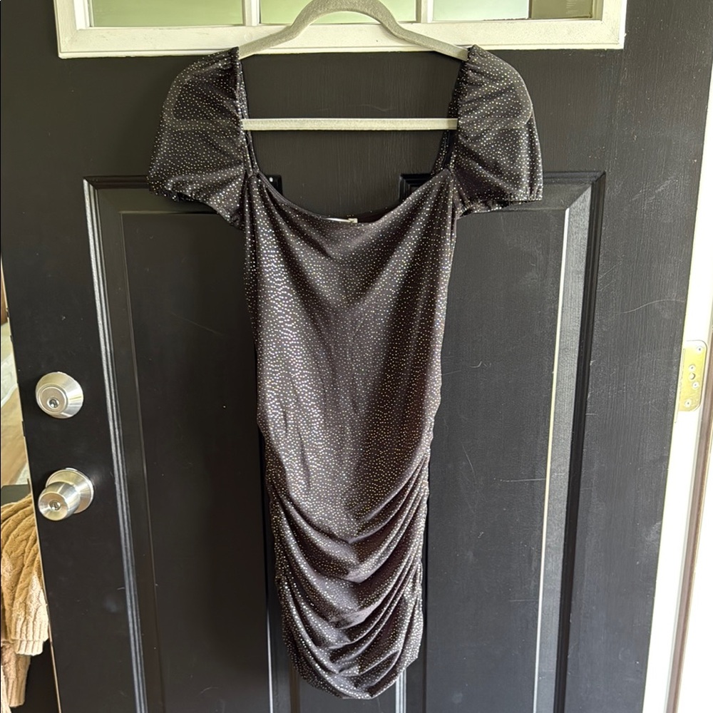 Elegant Black Ruched Dress